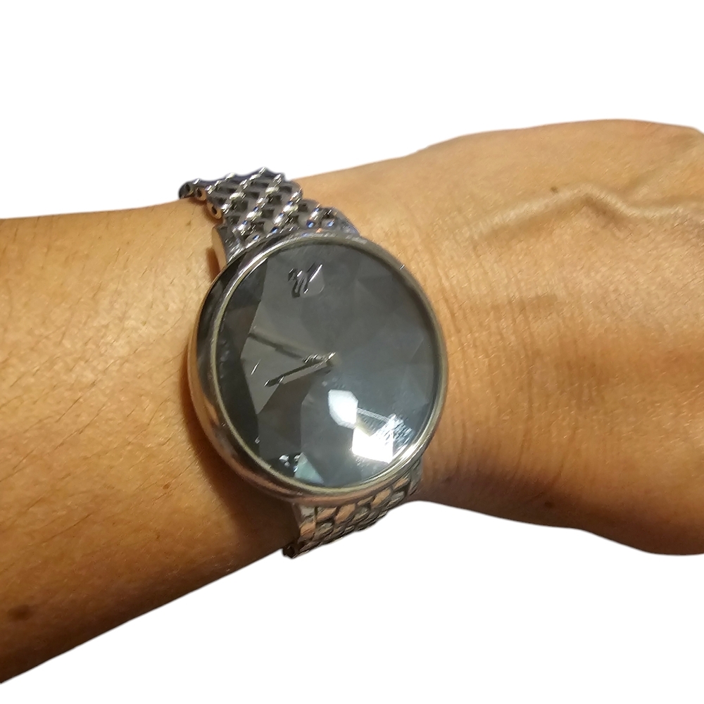 Swarovski Crystal Lake Watch, Metal Bracelet, White, Silver Tone 